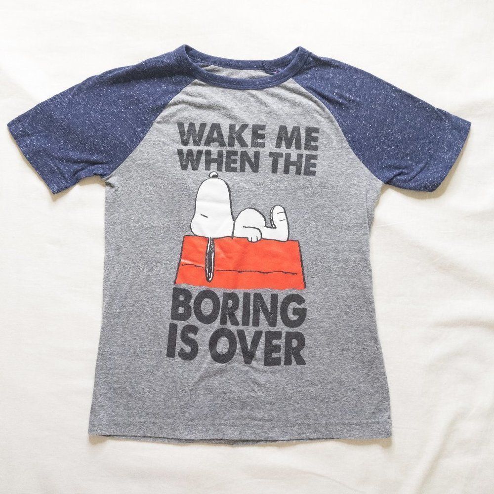 Peanuts Snoopy Wake Me Baseball Tee